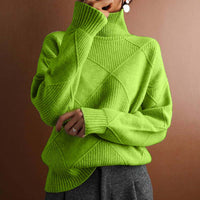 Eleanor™ | Textured Turtleneck Knit Sweater - Green