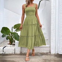 Fiorelle™ | Vintage Frill Hem Shirred Backless Sundress - Mint Green