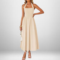 Winslow™ | Trendy Halter Neck Sleeveless Dress - Apricot