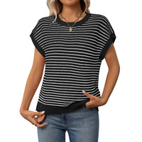 DAFROSA™ – Casual Striped Round-Neck Sweater - Black