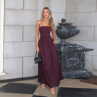 Tessie™ | Timeless Plain Tube Dress for Parties - Deep Red