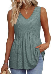 ELIORA™ | Effortless Flowy Sleeveless Tank Top - Green