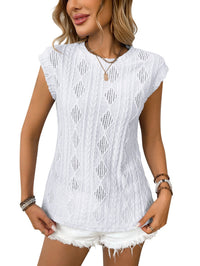 DELICE™ | Women Lightweight Knit Chic Tee - White