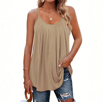 MILA™ | Women Lightweight Spaghetti Strap Fit Summer Top - Khaki