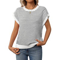 DAFROSA™ – Casual Striped Round-Neck Sweater - White
