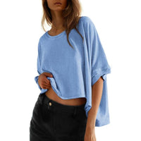 JOLI™ | Women Classic Oversized Loose-Fit Tee - Sky Blue
