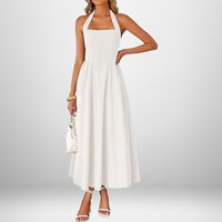 Winslow™ | Trendy Halter Neck Sleeveless Dress - White