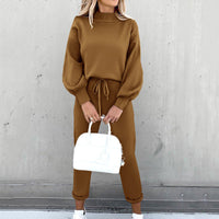 Kahlia | Women Effortless Two-Piece Lounge Set - Brown