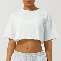 CASSIA™ | Women Relaxed Fit Crop Tee - White