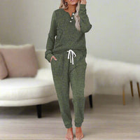 Lupita | Women Long Sleeve Two Piece Set - Army Green