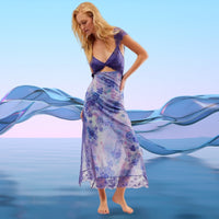 Jaemily™| Cozy Ditsy Floral Sleeveless Maxi Sundress - Lilac