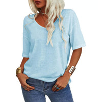 KRISANTA™ | Loose Lightweight Minimalist T-Shirt - Sky Blue