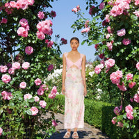 Jaemily™| Cozy Ditsy Floral Sleeveless Maxi Sundress - Pink