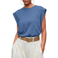 SAMPAGUITA™ –  Comfy Loose Fit Crew Neck Summer Top - Blue