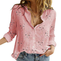 SANDRA™ – Classic Printed Blouse - Star Pink