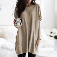 PAYONG™ - Casual Long Sleeve Lightweight Sweatshirt - Khaki