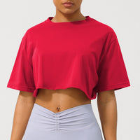 CASSIA™ | Women Relaxed Fit Crop Tee - Red
