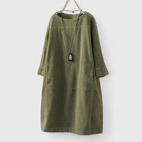 Lorra | Comfortable Midi Dress - Light Green