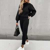 Kahlia | Women Effortless Two-Piece Lounge Set - Black