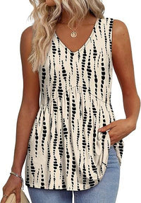 ELIORA™ | Effortless Flowy Sleeveless Tank Top - Black Dots