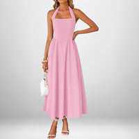 Winslow™ | Trendy Halter Neck Sleeveless Dress - Pink