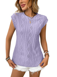 DELICE™ | Women Lightweight Knit Chic Tee - Purple