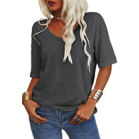 KRISANTA™ | Loose Lightweight Minimalist T-Shirt - Dark Grey