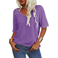 KRISANTA™ | Loose Lightweight Minimalist T-Shirt - Purple