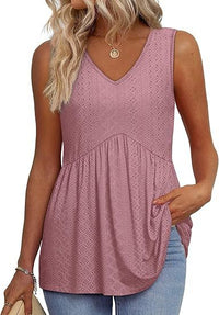ELIORA™ | Effortless Flowy Sleeveless Tank Top - Pale Pink