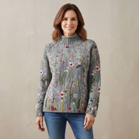 Maurine | Vintage floral print turtleneck sweater - Multicolour