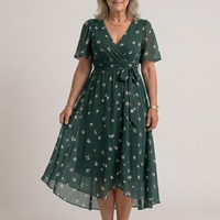 Amara | Elegant Flowing Summer Dress - Green