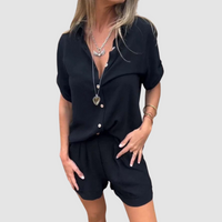 Alba™ Summer Set | Lightweight Top and Relaxed Trousers - Black