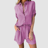 Alba™ Summer Set | Lightweight Top and Relaxed Trousers - Purple