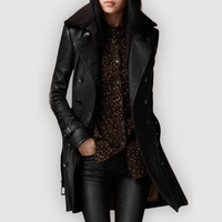 NADINE – CLASSIC LEATHER COAT - S