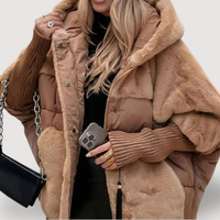 JESSY – COSY HOODED JACKET - Brown