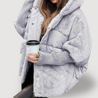 JESSY – COSY HOODED JACKET - Grey