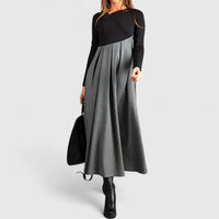 Revaline | Women Elegant Maxi Dress - Black Grey