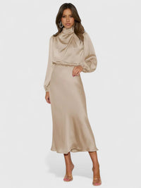 Emryssah | Elegant Women Maxi Dress - Beige