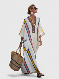 Kyvanna | Women Elegant Maxi Dress - White Pink