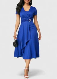 Zhyrelle | Elegant Midi Dress - Blue