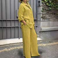 Lara Linen Shirt Suit - Yellow