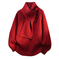 Arielle | Cozy Scarf-Neck Sweater - Red