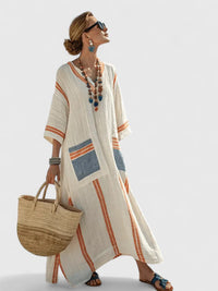 Kyvanna | Women Elegant Maxi Dress - Beige Orange