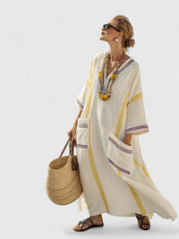 Kyvanna | Women Elegant Maxi Dress - Beige Yellow