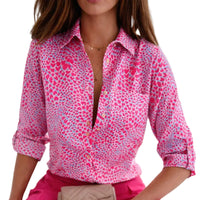 Constance | Long Sleeve Allover Print Shirt - Pink