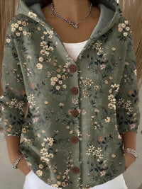Cassidy | Warm Hooded Cardigan - Dark Green