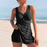 Grace™ | Ruched Tankini Swim Dress - Black
