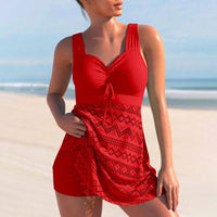 Grace™ | Ruched Tankini Swim Dress - Red