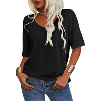 KRISANTA™ | Loose Lightweight Minimalist T-Shirt - Black