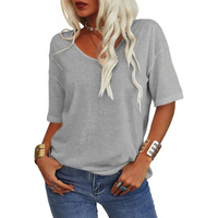 KRISANTA™ | Loose Lightweight Minimalist T-Shirt - Light Grey
